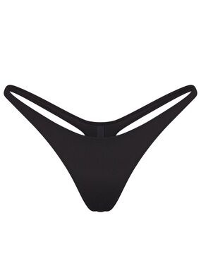 Skims Recycled Swim Thong SW-THG-0782 Onyx Black L Minimal Bikini Bottom Womens